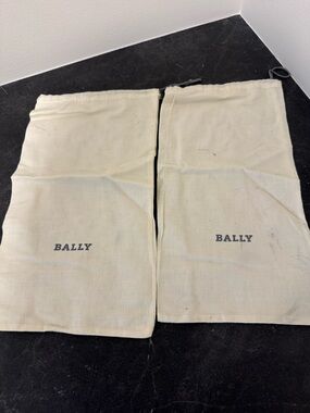 Bally Cream Canvas Drawstring Dust Bags (Set of 2)